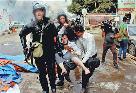 Blood flows at Egyptian protests