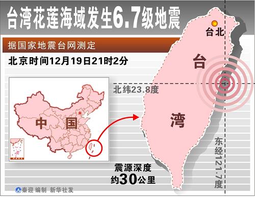 臺(tái)灣花蓮海域地震 尚無重大人員傷亡