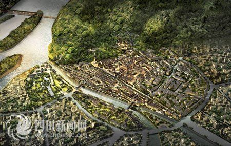 都江堰斥資28億元重建古城區 將現古城樓(圖)