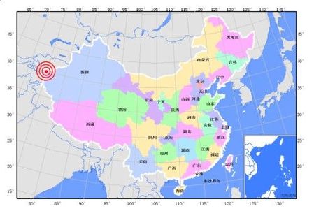 新疆烏恰縣14時38分發生5.1級地震