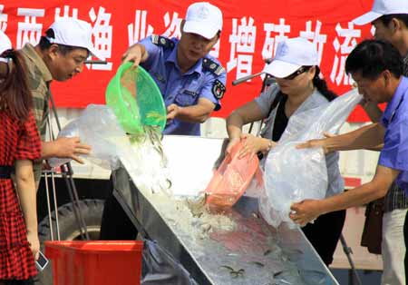 兩岸增殖放流百萬尾魚苗 后ECFA時代致力漁民獲利