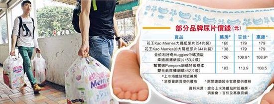 香港陷尿片荒:水貨客不搶奶粉搶尿片 日賣逾千箱