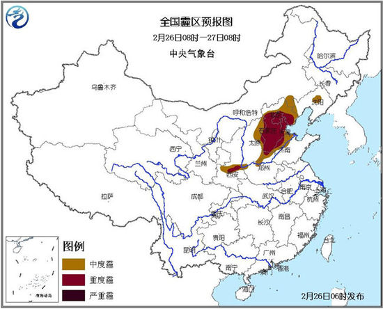 華北黃淮等地今日有霾 較強冷空氣將影響北方