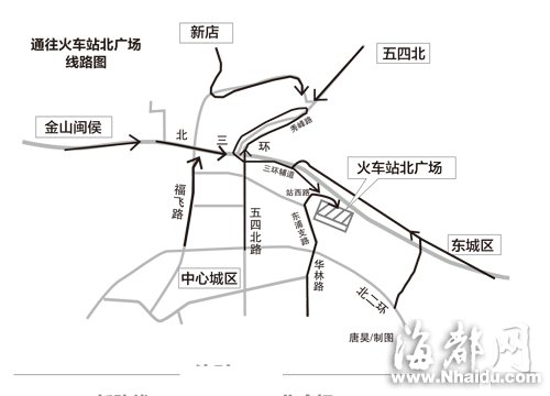 指示牌不完善 驅車往福州火車站北廣場仍有不便