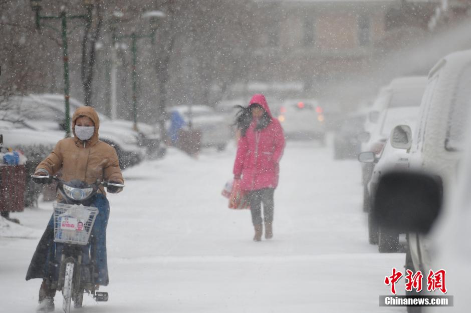 遼寧出現(xiàn)雨雪寒潮大風(fēng)天氣 市民“武裝”出行