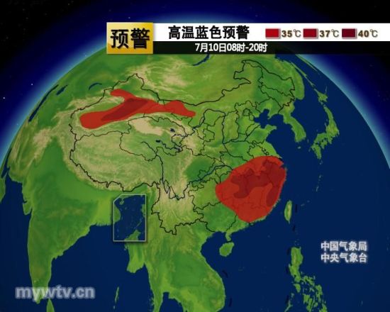 明天南方高溫天氣將覆蓋11省市區