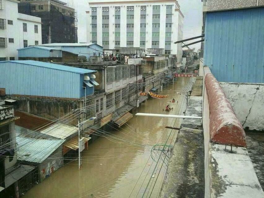 高清：航拍廣東洪水重災區龍窩鎮