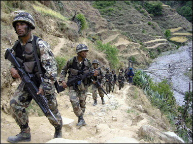 Soldiers track rebels in Nepal. [AFP/file]