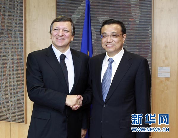 李克強(qiáng)會見歐盟委員會主席巴羅佐