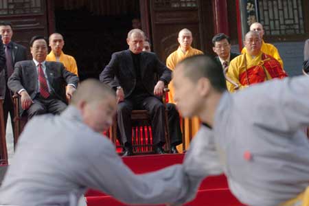 普京參觀中國少林寺
