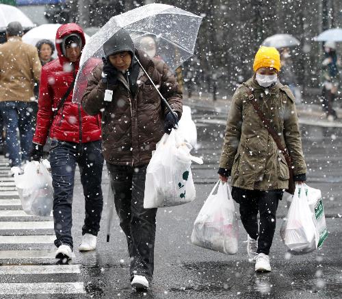 日本仙臺重災區降大雪 生活必需品供應緊張（圖集）