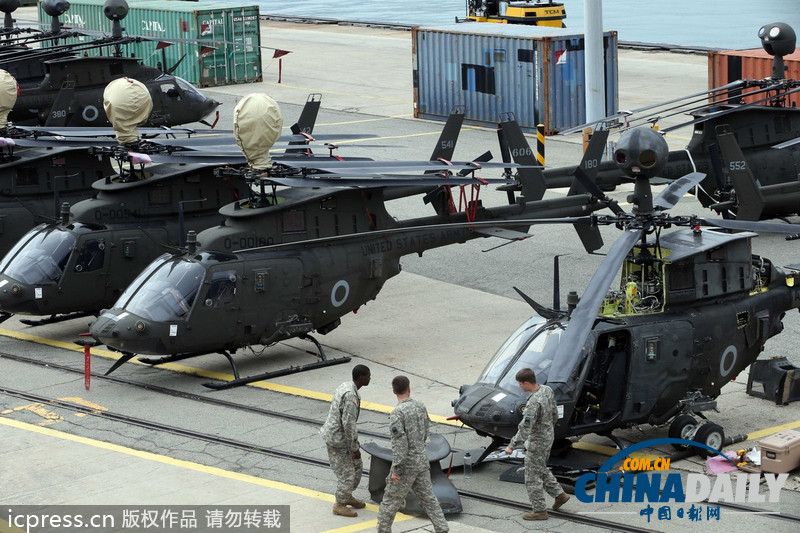 美軍武裝直升機(jī)大隊(duì)進(jìn)駐韓國(guó) 加強(qiáng)半島防務(wù)（圖）