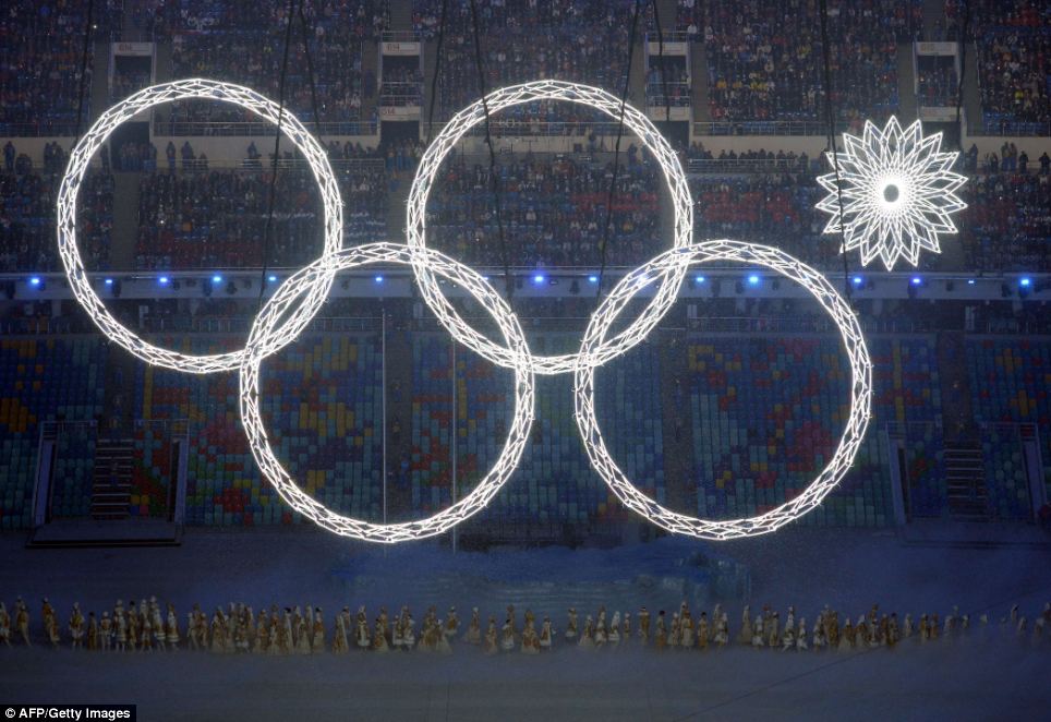 索契冬奧會閉幕式調侃“五環變四環”