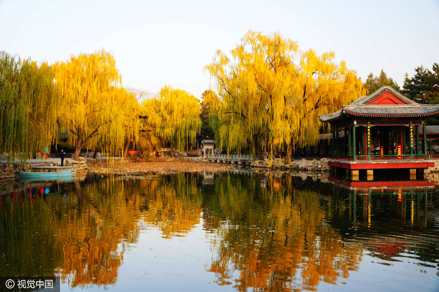 北京頤和園迎初冬 迷人景象似江南水鄉（組圖）